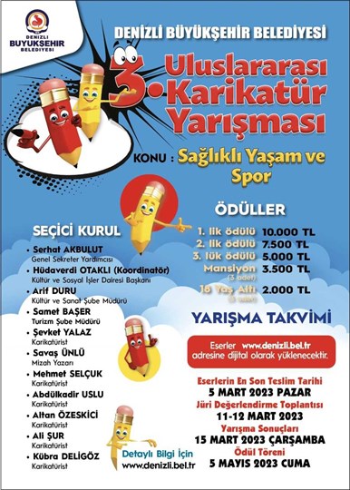 Denizli Büyükşehir Belediyesi'nden 3. Uluslararası Karikatür Yarışması