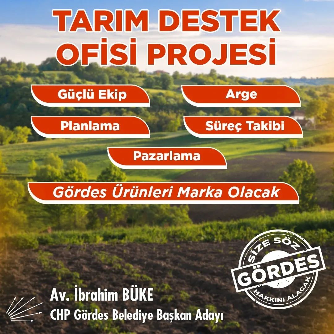 CHP Gördes Belediye Başkan Adayı İbrahim Büke'den Tarıma Dev Destek