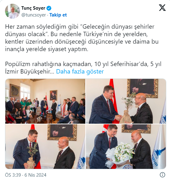 Soyer görevi devretti: Bana ihtiyaç duyarlarsa kapım sonuna kadar açık