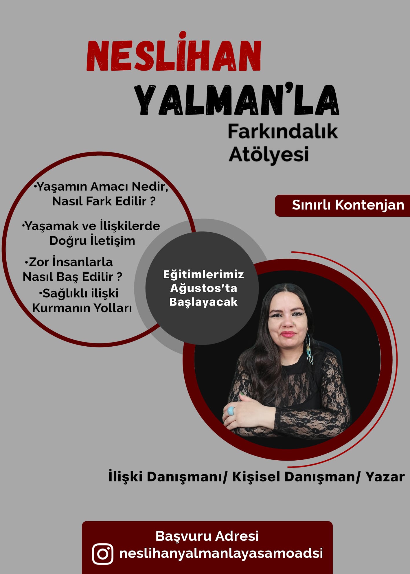 Neslihan Yalman ile Farkındalık Atölyeleri Başlıyor!