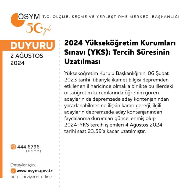YKS tercihleri uzatıldı mı?