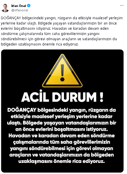 Yamanlar'da başlayan orman yangını yerleşim yerlerine sıçradı!