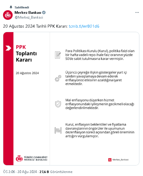Merkez Bankası'ndan yeni faiz kararı!