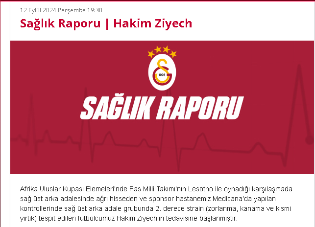 Galatasaray'da şok! Hakim Ziyech sakatlandı
