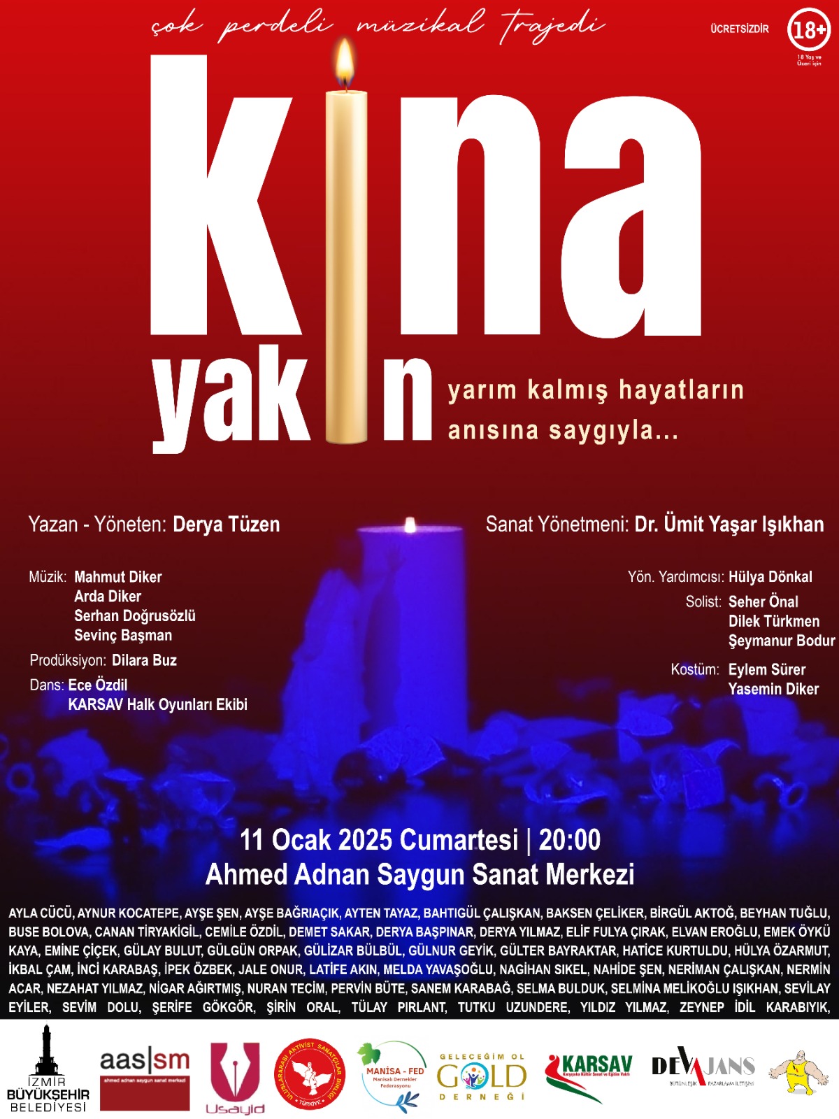 Kadın Cinayetlerine Dikkat Çeken "KINA YAKIN" Tiyatrosu 11 Ocak'ta Ücretsiz Sahne Alıyor