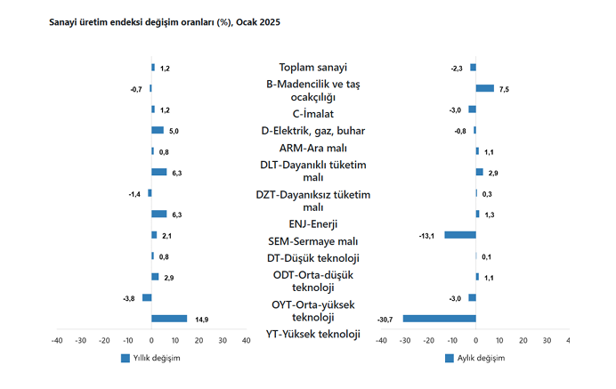 Sanayi Üretim Endeksi, Ocak 2025