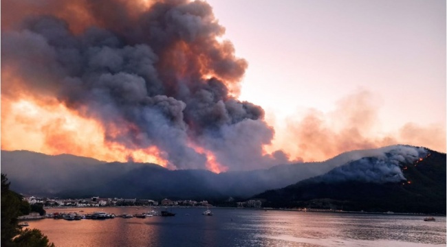 Marmaris&#039;te yangına müdahaleler sürüyor