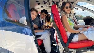 Helikopterler öğrenciler için havalandı