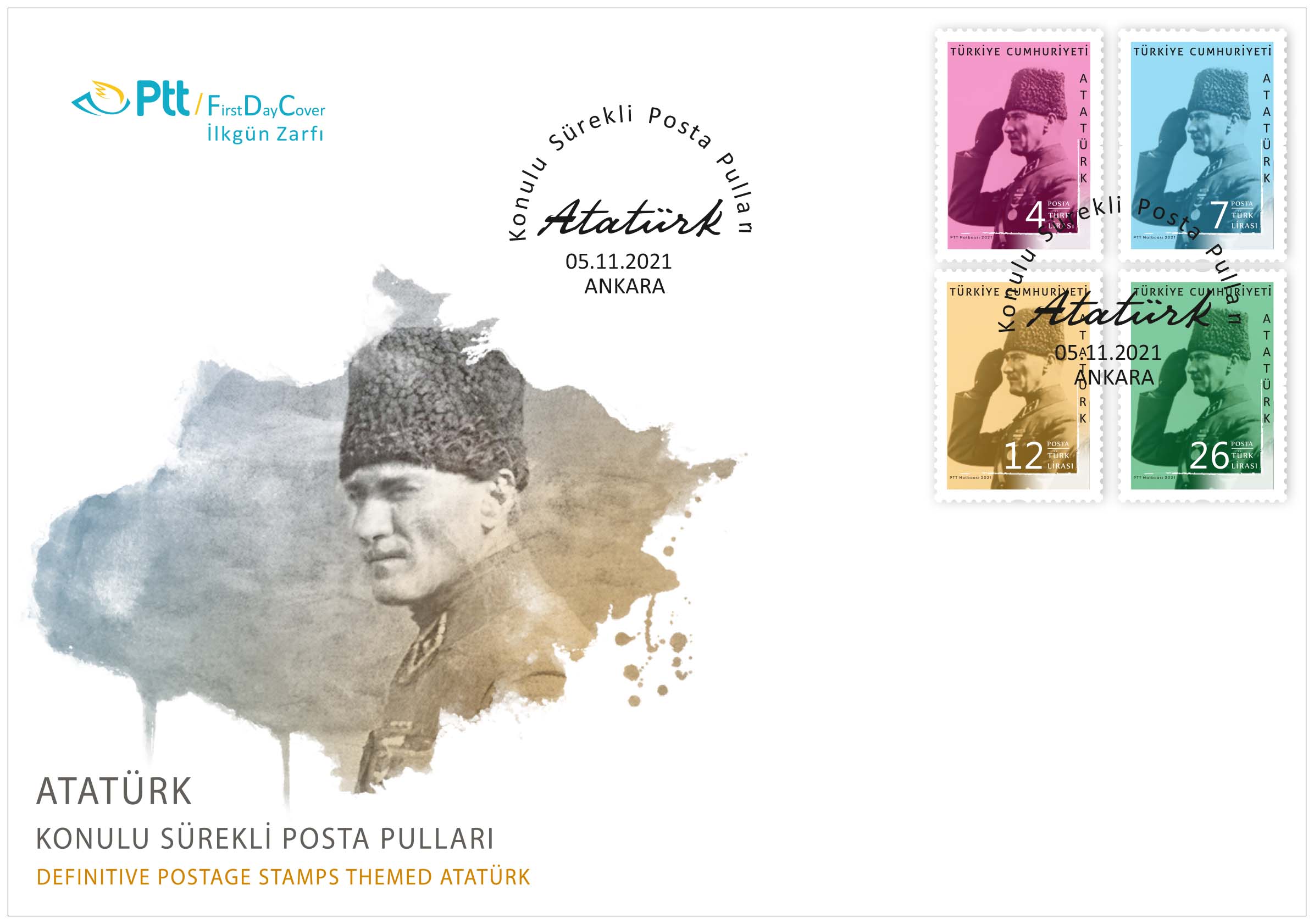PTT&#039;den Atatürk Konulu Sürekli Posta Pulları