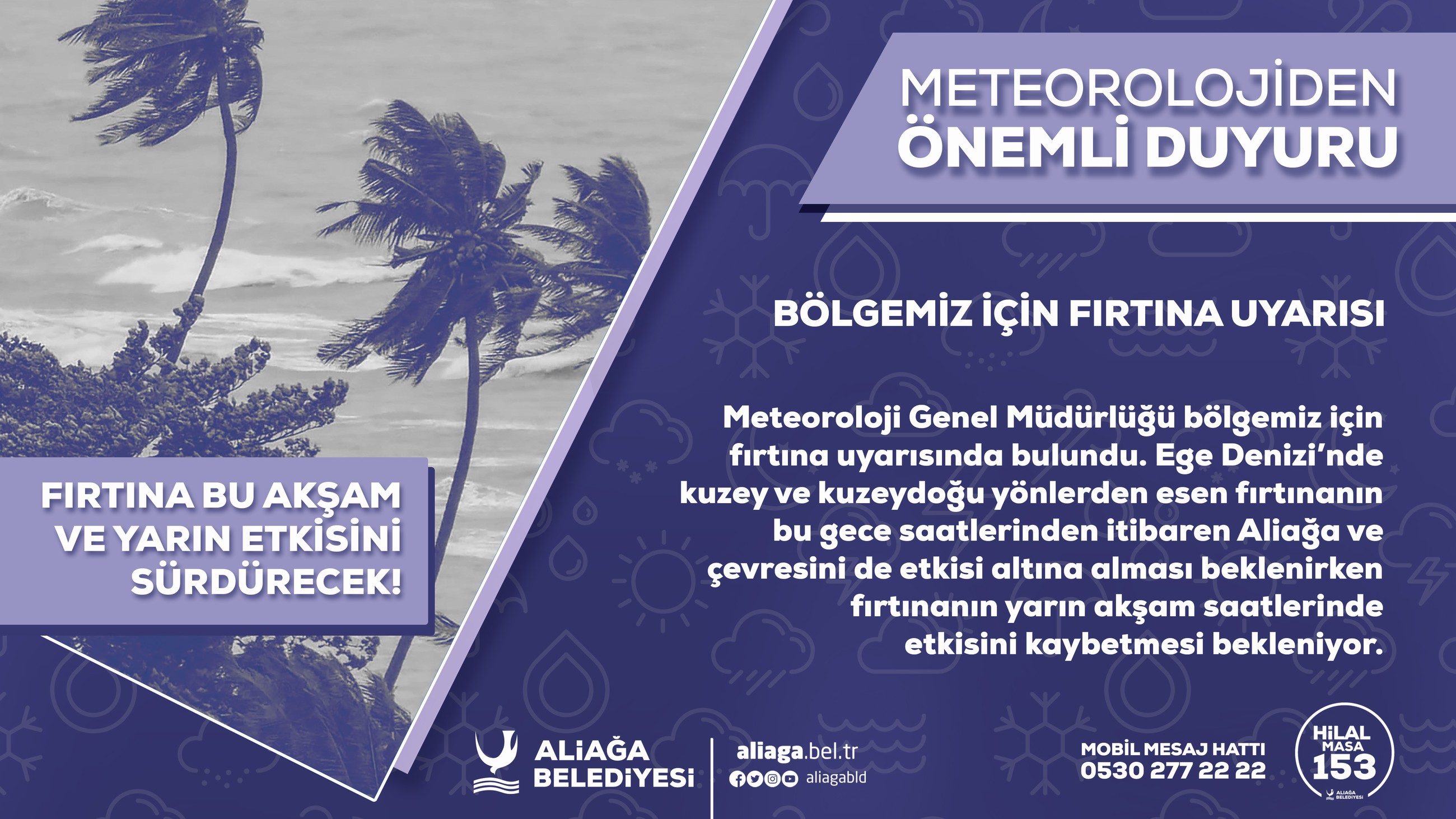 Aliağa İçin Fırtına Uyarısı