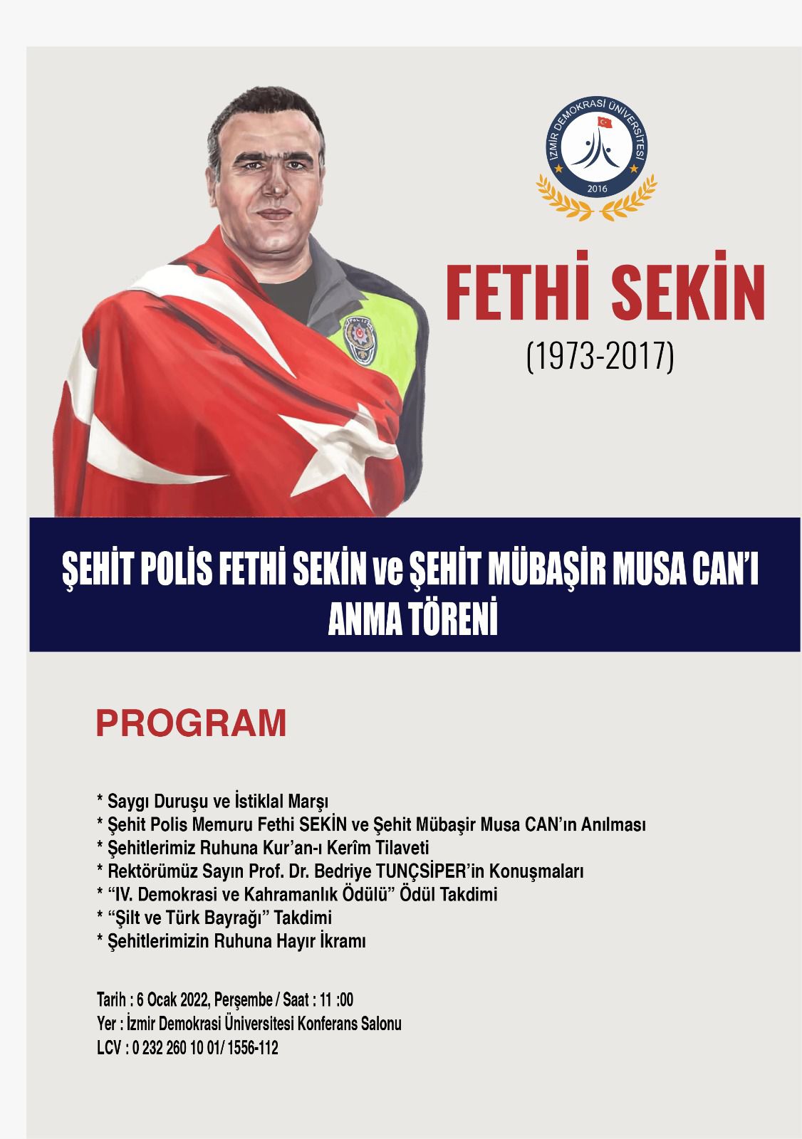 İzmir Demokrasi Üniversitesi Fethi Sekin Ve Musa Çam'ı Unutmadı