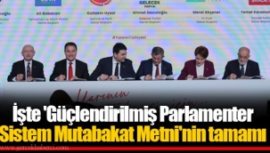 İşte 'Güçlendirilmiş Parlamenter Sistem Mutabakat Metni'nin Tamamı
