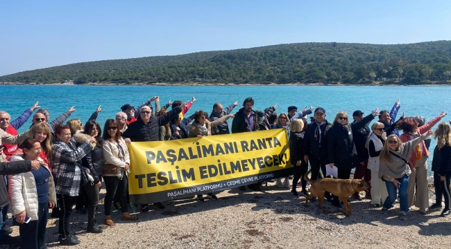 Çeşme Paşalimanı Koyu Betonlaşma Tehlikesi Protesto Edildi