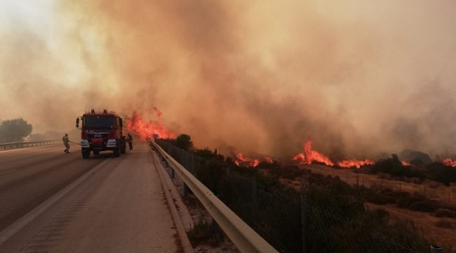 Çeşme’de Yangın Paniği: Otoyol Trafiğe Kapandı