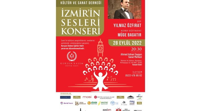 İzmir’in Sesleri konseri 28 Eylül’de Adnan Saygun’da