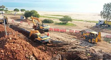 Akbük Kanalizasyon hattında çalışmalar sürüyor