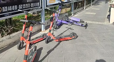 Uygunuz park edilen skuterler toplatıldı