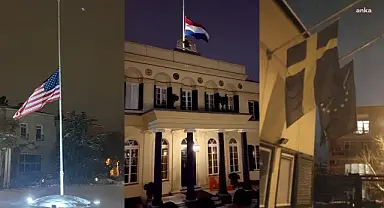 Türkiye'de bazı ülkelerin yabancı misyon temsilcilikleri de ulusal yasa katıldı: Bayraklar yarıya indirildi