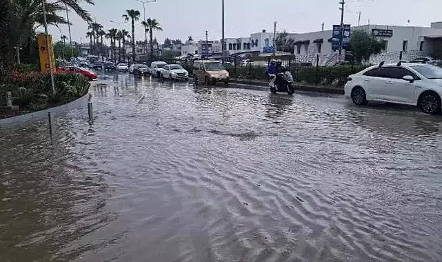 Bodrum'da yağmur ve hortum