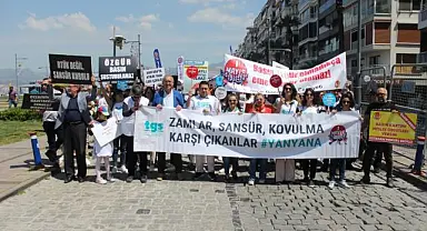 Gazeteciler omuz omuza yürüdü