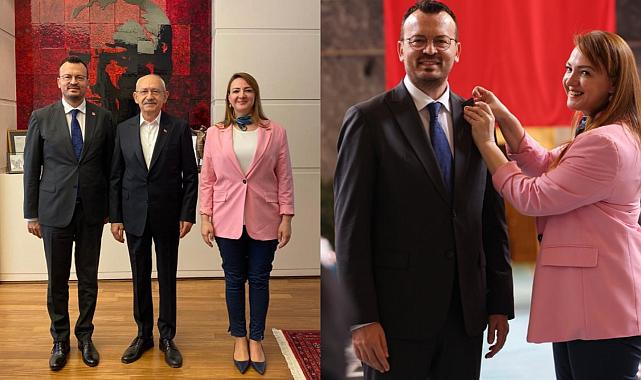 Denizli Milletvekili Arpacı'nın rozetini eşi taktı