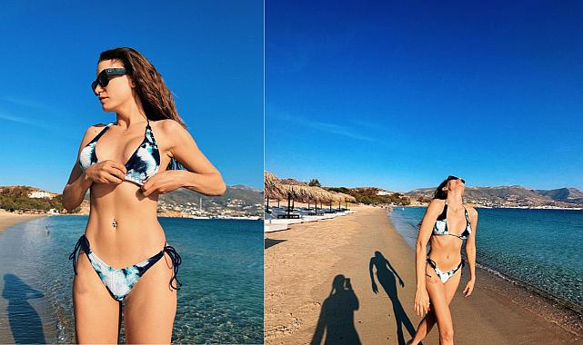Serenay Sarıkaya'nın bikinisiyle havaya zıplayarak verdiği poza Selin Ciğerci'den yorum gecikmedi