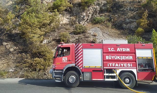 Aydın Büyükşehir Belediyesi İtfaiyesi, Söke&#039;de ormanlık alanda çıkan yangını hızlı müdahale ile büyümeden söndürdü