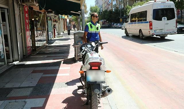 Kaldırımlarda motosiklet işgallerine yönelik uygulama