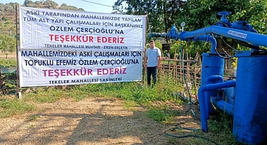 Karpuzlu Tekeler Muhtarı Erçetin, Mahallesine Yapılan Hizmetler İçin Teşekkür Etti
