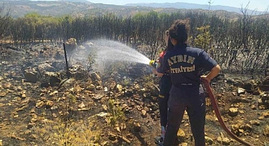 Aydın Büyükşehir Belediyesi'nin kadın itfaiyecilerinden hızlı müdahale