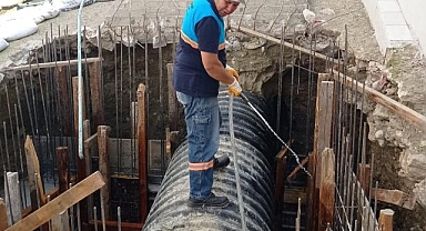Demirci'deki yağmur suyu hattı deplase çalışmaları tamamlandı