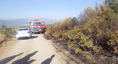 Karacasu'da ormanlık alanda yangın