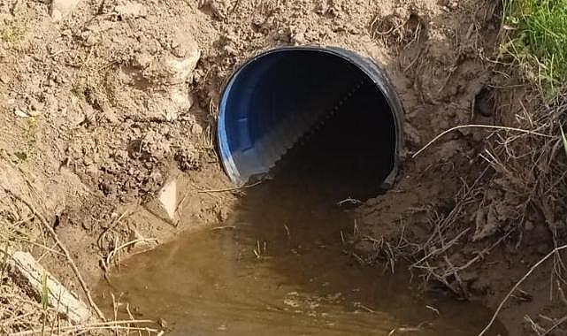 Yaraşlı'da yağmur sularına koruge boru ile önlem