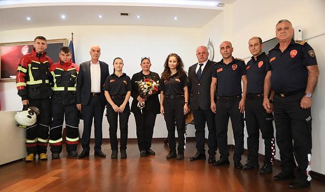 Aydın Büyükşehir Belediyesi itfayecilerinden Başkan Çerçioglu'na ziyaret