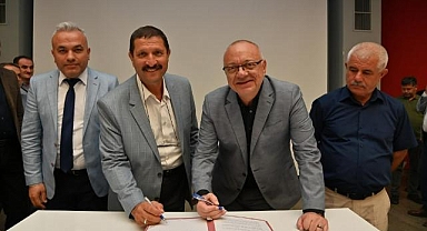 Büyükşehir ve Demirci Belediyesi'nden kilit parke protokolü