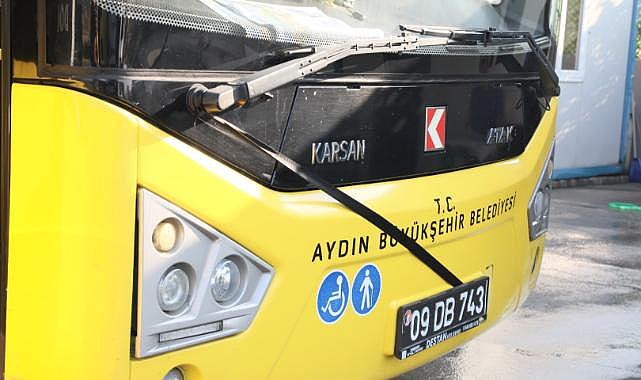 Aydın Büyükşehir Belediyesi milli yas ilanının ardından toplu ulaşım araçlarına siyah kurdele astı