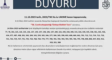 Cumhurbaşkanlığı Bisiklet Turu nedeniyle bazı yollar trafiğe kapatılacak