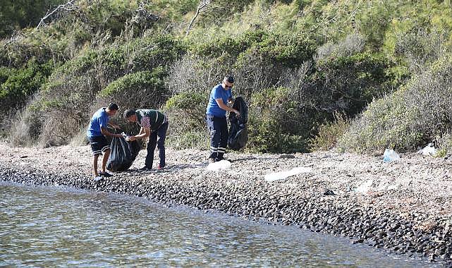 Gökova körfezinde araç yolu olmayan koylar temizleniyor
