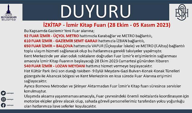 Kültürpark'tan Fuar İzmir'e geçici hat