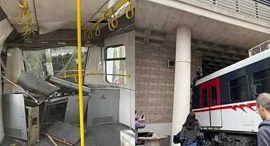 İzmir'de metro raydan çıkarak duvara çarptı! Bölgeye çok sayıda ekip sevk edildi