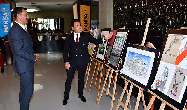 Başkan Zeyrek, karikatür sergisine katıldı