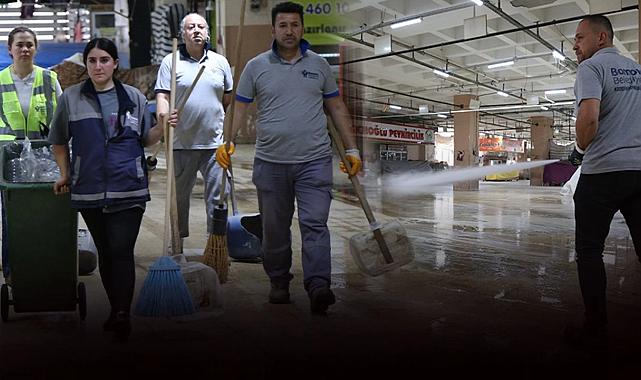 Bornova’da Merkez Pazaryeri'nde 'hijyen' seferberliği!