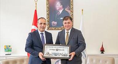 Başkan Tugay “kardeş kent” Lefkoşa Belediye Başkanı Harmancı’yı ağırladı