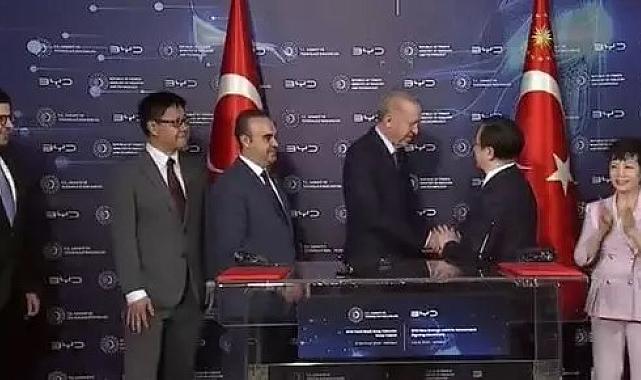 Çinli elektrikli otomobil üreticisi BYD'den Türkiye'ye 1 milyar dolarlık yatırım! İmza törenine Cumhurbaşkanı Erdoğan da katıldı