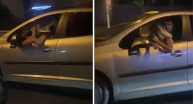 İstanbul'da hayrete düşüren görüntü! Kadın, sürücünün kucağında yolculuk etti