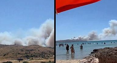 İzmir Çeşme’de orman yangını: Alevler hızla büyüdü!
