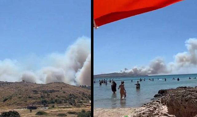 İzmir Çeşme’de orman yangını: Alevler hızla büyüdü!