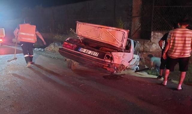 İzmir’de kontrolden çıkan otomobil takla attı: Yaralı var!