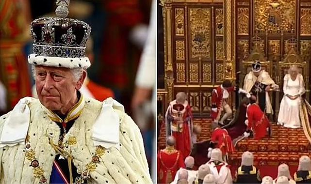 Kral Charles, Parlamentonun Açılış Töreni&#039;nde cübbesini düzeltmeye çalışan, hizmetçi çocuğu azarladı