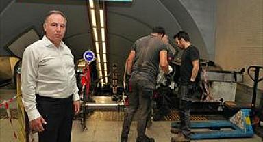 Metronun yürüyen merdivenlerinde geniş kapsamlı bakım çalışması